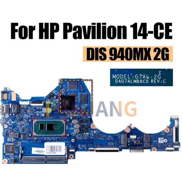 For HP Pavilion 14-CE Notebook Mainboard Laptop DAG7ALMB8C0 L67082-601 L67082-601 i3 i5 10th 940MX 2G Motherboard Full Tested - Image 4