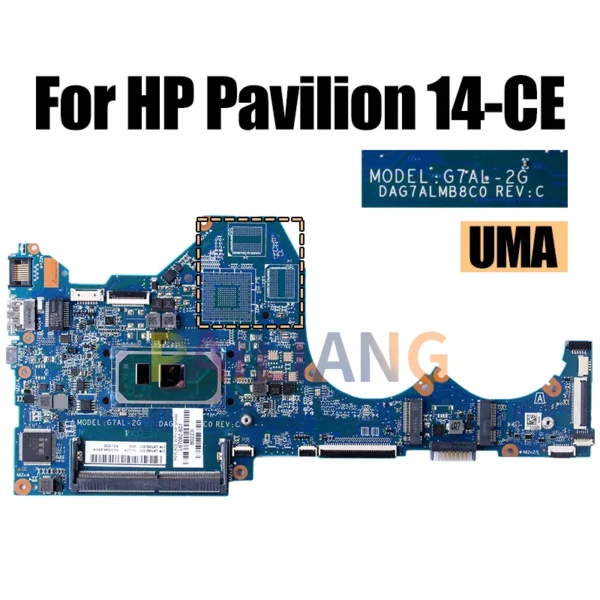 For HP Pavilion 14-CE Notebook Mainboard Laptop DAG7ALMB8C0 L67082-601 L67082-601 i3 i5 10th 940MX 2G Motherboard Full Tested - Image 3